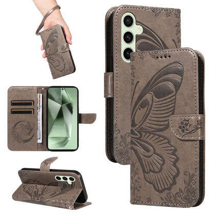 Swallowtail Butterfly Embossed Leather Phone Case, For Samsung Galaxy S24 FE 5G