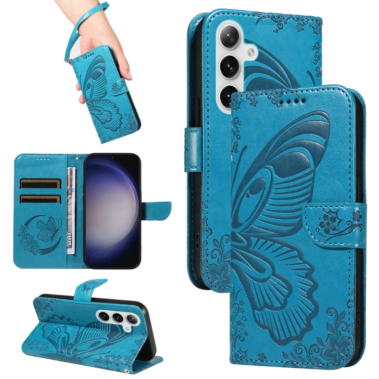Swallowtail Butterfly Embossed Leather Phone Case, For Galaxy S26 5G, For Galaxy S25 FE 5G, For Galaxy S25 / S24 5G, For Galaxy S25+ / S24+ 5G