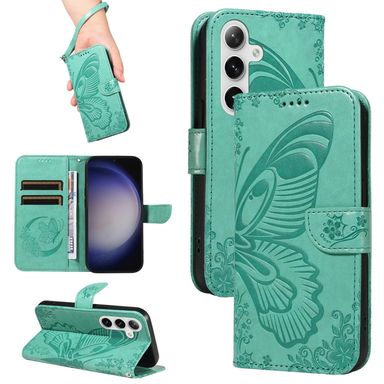 Swallowtail Butterfly Embossed Leather Phone Case, For Galaxy S26 5G, For Galaxy S25 FE 5G, For Galaxy S25 / S24 5G, For Galaxy S25+ / S24+ 5G