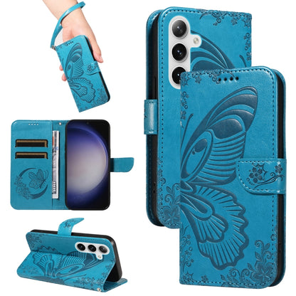 Swallowtail Butterfly Embossed Leather Phone Case, For Galaxy S26 5G, For Galaxy S25 FE 5G, For Galaxy S25 / S24 5G, For Galaxy S25+ / S24+ 5G