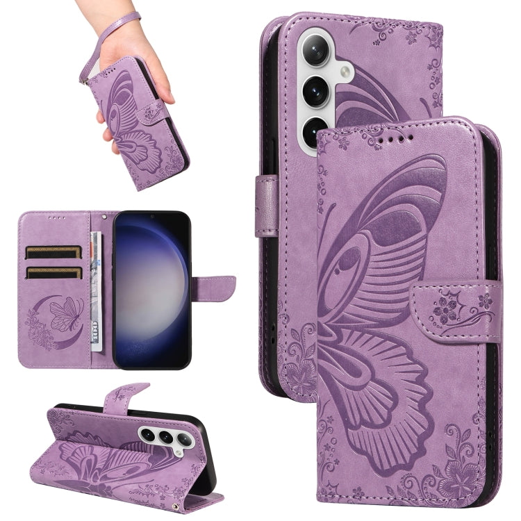Swallowtail Butterfly Embossed Leather Phone Case, For Galaxy S26 5G, For Galaxy S25 FE 5G, For Galaxy S25 / S24 5G, For Galaxy S25+ / S24+ 5G