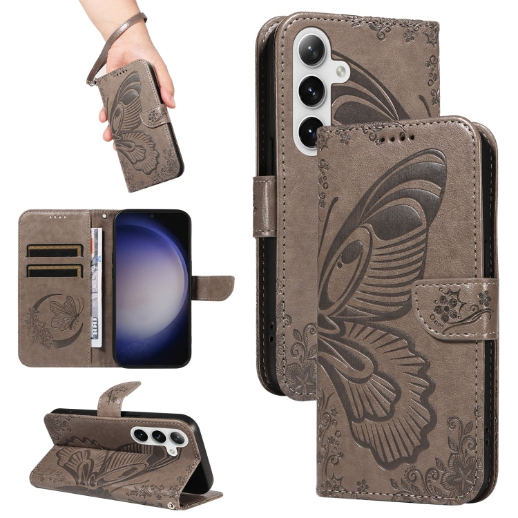Swallowtail Butterfly Embossed Leather Phone Case, For Galaxy S26 5G, For Galaxy S25 FE 5G, For Galaxy S25 / S24 5G, For Galaxy S25+ / S24+ 5G