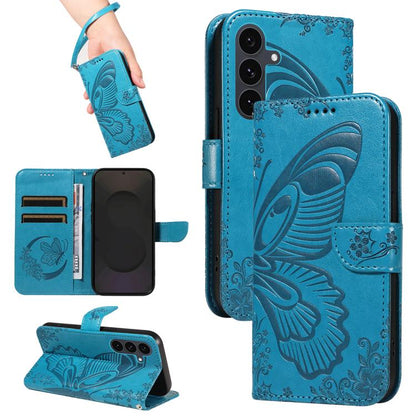 Swallowtail Butterfly Embossed Leather Phone Case, For Galaxy S26 5G, For Galaxy S25 FE 5G, For Galaxy S25 / S24 5G, For Galaxy S25+ / S24+ 5G
