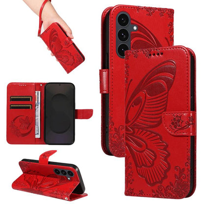 Swallowtail Butterfly Embossed Leather Phone Case, For Galaxy S26 5G, For Galaxy S25 FE 5G, For Galaxy S25 / S24 5G, For Galaxy S25+ / S24+ 5G