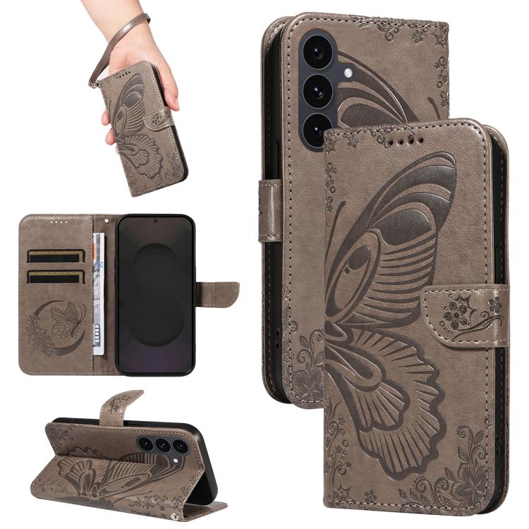 Swallowtail Butterfly Embossed Leather Phone Case, For Galaxy S26 5G, For Galaxy S25 FE 5G, For Galaxy S25 / S24 5G, For Galaxy S25+ / S24+ 5G