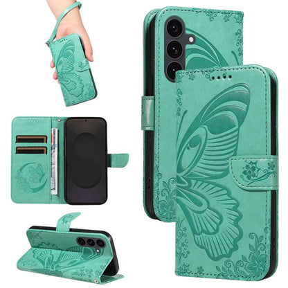 Swallowtail Butterfly Embossed Leather Phone Case, For Galaxy S26 5G, For Galaxy S25 FE 5G, For Galaxy S25 / S24 5G, For Galaxy S25+ / S24+ 5G
