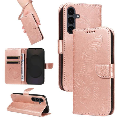 Swallowtail Butterfly Embossed Leather Phone Case, For Galaxy S26 5G, For Galaxy S25 FE 5G, For Galaxy S25 / S24 5G, For Galaxy S25+ / S24+ 5G