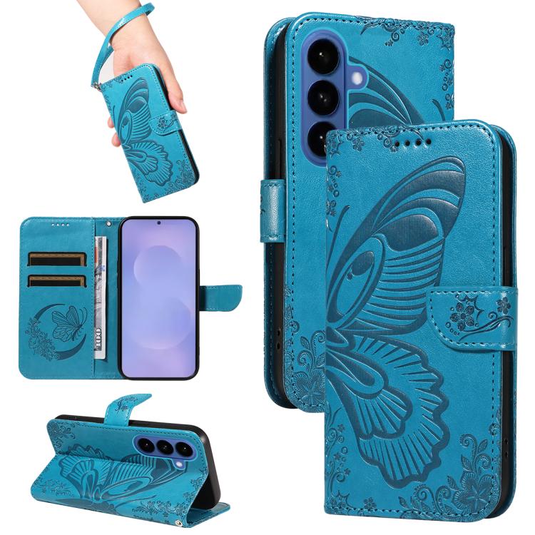 Swallowtail Butterfly Embossed Leather Phone Case, For Galaxy S26 5G, For Galaxy S25 FE 5G, For Galaxy S25 / S24 5G, For Galaxy S25+ / S24+ 5G