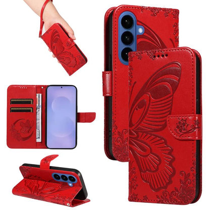 Swallowtail Butterfly Embossed Leather Phone Case, For Galaxy S26 5G, For Galaxy S25 FE 5G, For Galaxy S25 / S24 5G, For Galaxy S25+ / S24+ 5G
