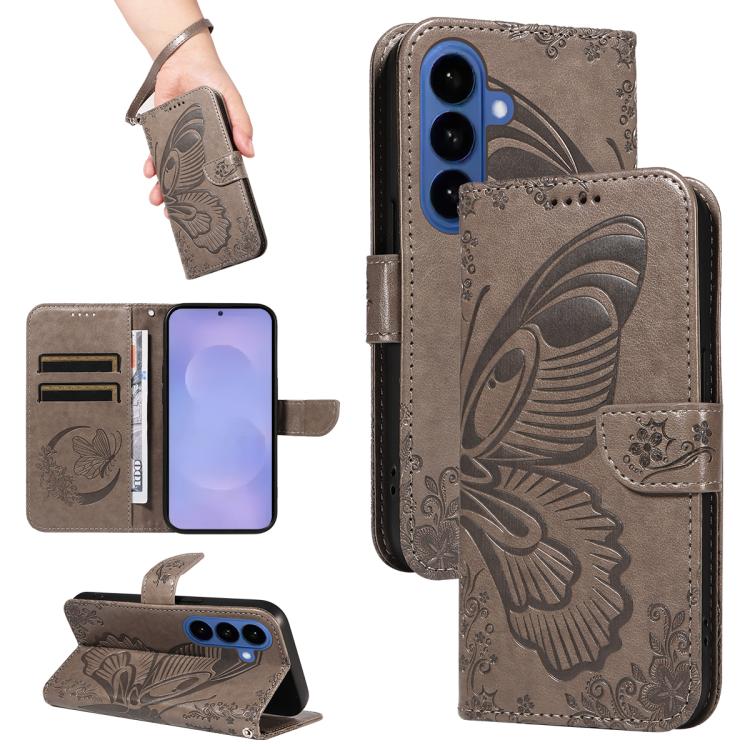 Swallowtail Butterfly Embossed Leather Phone Case, For Galaxy S26 5G, For Galaxy S25 FE 5G, For Galaxy S25 / S24 5G, For Galaxy S25+ / S24+ 5G