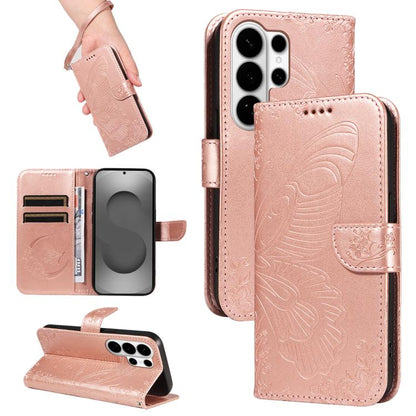 Swallowtail Butterfly Embossed Leather Phone Case, For Samsung Galaxy S26+ 5G, For Samsung Galaxy S26 Edge 5G, For Samsung Galaxy S26 Ultra 5G, For Samsung Galaxy S26 5G