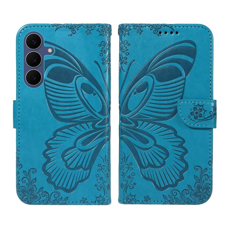 Swallowtail Butterfly Embossed Leather Phone Case, For Galaxy S26 FE 5G, For Galaxy S26+ 5G, For Galaxy S26 Edge 5G, For Galaxy S26 Ultra 5G