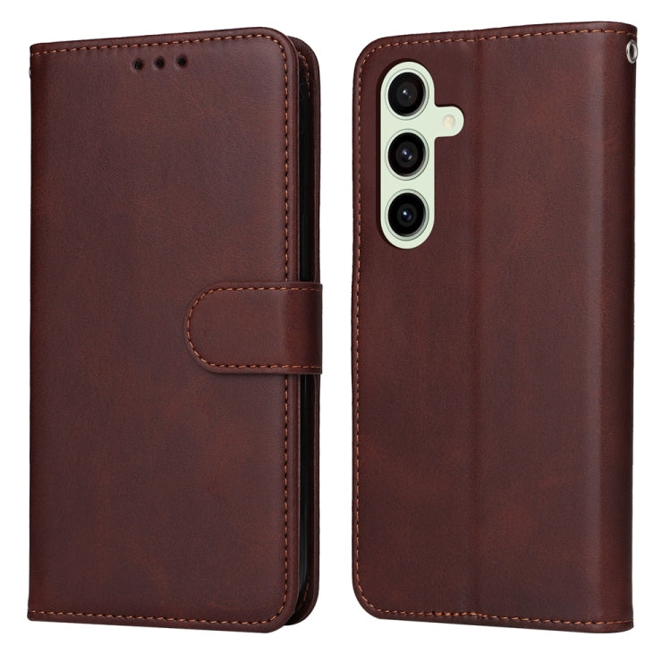 Classic Calf Texture Flip Leather Phone Case, For Galaxy S25 Ultra 5G, For Galaxy S24 FE 5G