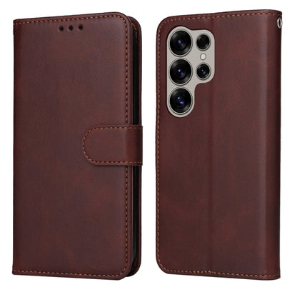 Classic Calf Texture Flip Leather Phone Case, For Galaxy S25 Ultra 5G, For Galaxy S24 FE 5G