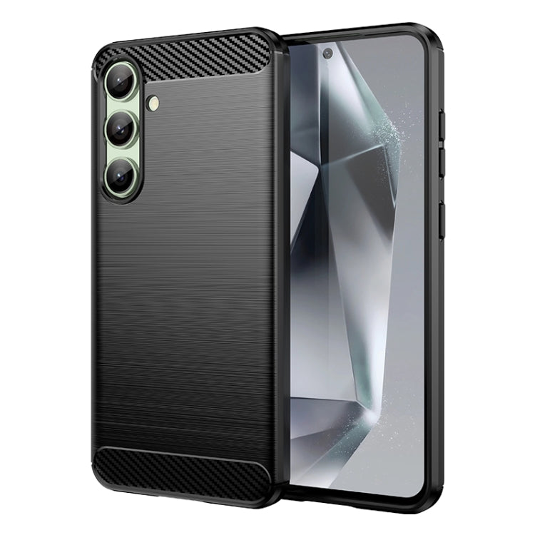 Carbon Fiber Brushed Texture TPU Phone Case, For Samsung Galaxy S25 Ultra 5G, For Samsung Galaxy S24 FE 5G