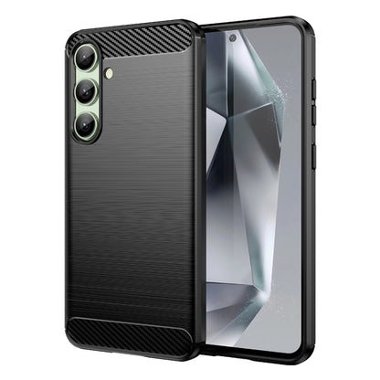 Carbon Fiber Brushed Texture TPU Phone Case, For Samsung Galaxy S25 Ultra 5G, For Samsung Galaxy S24 FE 5G
