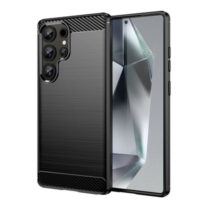 Carbon Fiber Brushed Texture TPU Phone Case, For Samsung Galaxy S26+ 5G, For Samsung Galaxy S26 Edge 5G, For Samsung Galaxy S26 Ultra 5G, For Samsung Galaxy S25 FE 5G, For Samsung Galaxy S25 Edge 5G, For Samsung Galaxy S25 5G, For Samsung Galaxy S25+ 5...