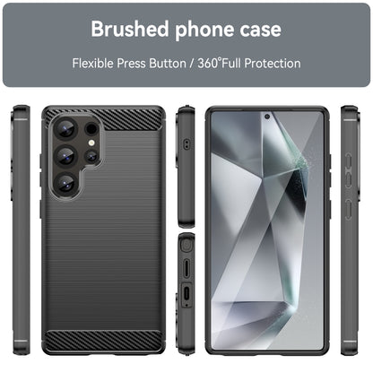 Carbon Fiber Brushed Texture TPU Phone Case, For Samsung Galaxy S25 Ultra 5G, For Samsung Galaxy S24 FE 5G