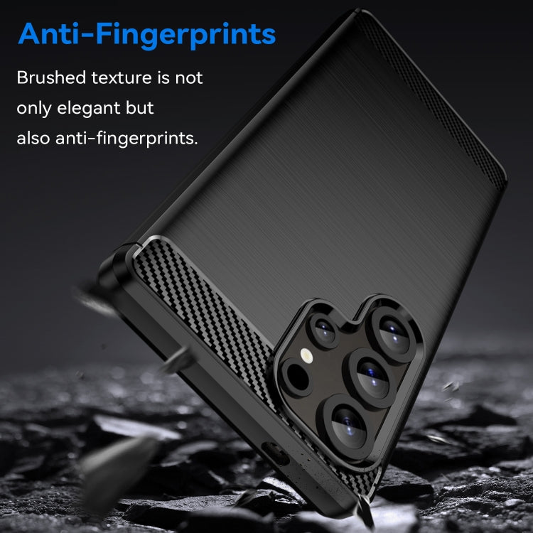 Carbon Fiber Brushed Texture TPU Phone Case, For Samsung Galaxy S25 Ultra 5G, For Samsung Galaxy S24 FE 5G