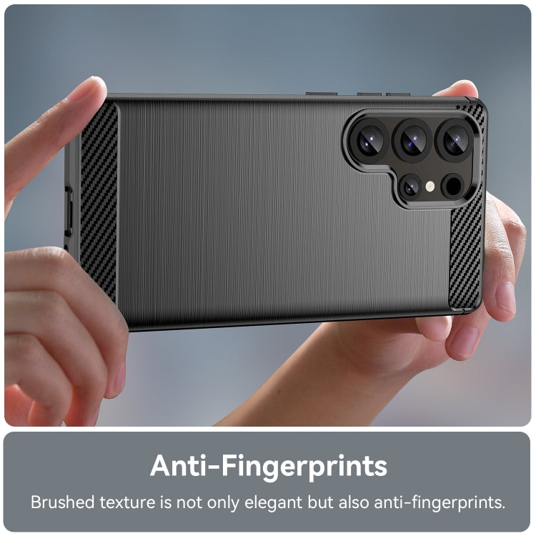 Carbon Fiber Brushed Texture TPU Phone Case, For Samsung Galaxy S25 Ultra 5G, For Samsung Galaxy S24 FE 5G