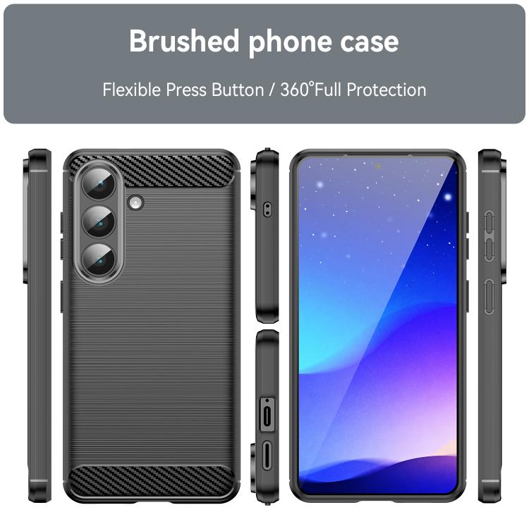 Carbon Fiber Brushed Texture TPU Phone Case, For Samsung Galaxy S26+ 5G, For Samsung Galaxy S26 Edge 5G, For Samsung Galaxy S26 Ultra 5G, For Samsung Galaxy S25 FE 5G, For Samsung Galaxy S25 Edge 5G, For Samsung Galaxy S25 5G, For Samsung Galaxy S25+ 5...