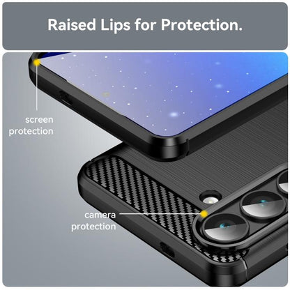 Carbon Fiber Brushed Texture TPU Phone Case, For Samsung Galaxy S26+ 5G, For Samsung Galaxy S26 Edge 5G, For Samsung Galaxy S26 Ultra 5G, For Samsung Galaxy S25 FE 5G, For Samsung Galaxy S25 Edge 5G, For Samsung Galaxy S25 5G, For Samsung Galaxy S25+ 5...