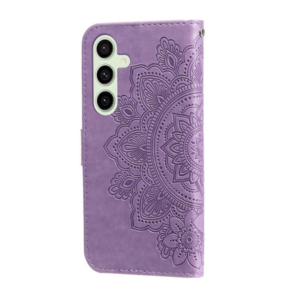 Seven-petal Flowers Embossing Leather Phone Case, For Samsung Galaxy S24 FE 5G