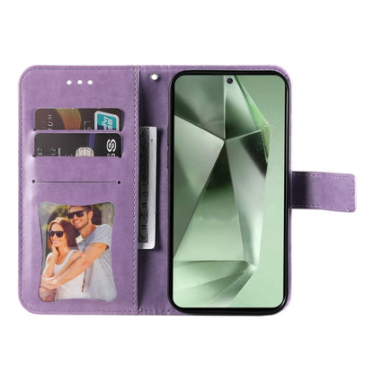 Seven-petal Flowers Embossing Leather Phone Case, For Samsung Galaxy S24 FE 5G