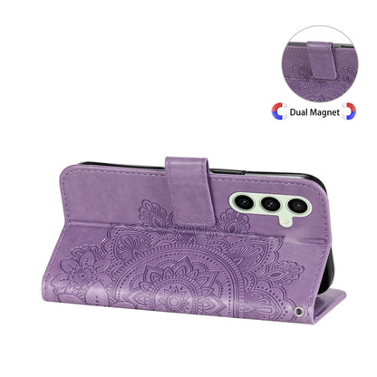 Seven-petal Flowers Embossing Leather Phone Case, For Samsung Galaxy S24 FE 5G