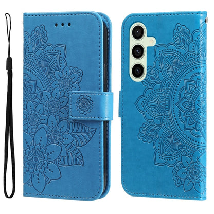 Seven-petal Flowers Embossing Leather Phone Case, For Samsung Galaxy S24 FE 5G