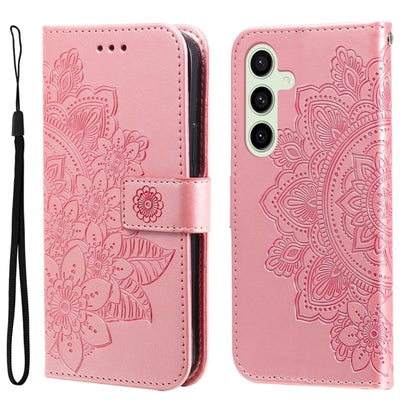 Seven-petal Flowers Embossing Leather Phone Case, For Samsung Galaxy S24 FE 5G