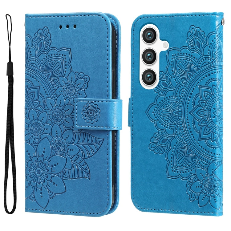 Seven-petal Flowers Embossing Leather Phone Case, For Samsung Galaxy S25 Edge 5G, For Samsung Galaxy S25 5G, For Samsung Galaxy S25+ 5G, For Samsung Galaxy S25 Ultra 5G