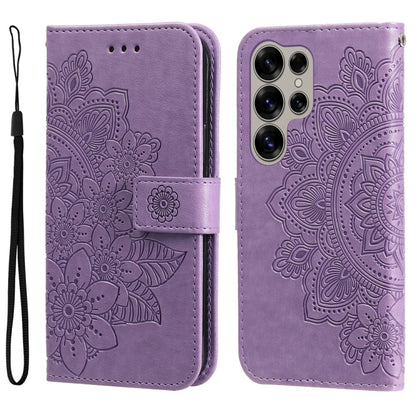 Seven-petal Flowers Embossing Leather Phone Case, For Samsung Galaxy S25 Edge 5G, For Samsung Galaxy S25 5G, For Samsung Galaxy S25+ 5G, For Samsung Galaxy S25 Ultra 5G