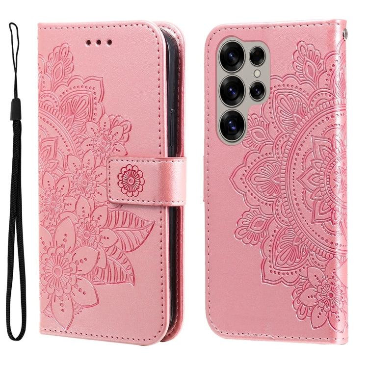 Seven-petal Flowers Embossing Leather Phone Case, For Samsung Galaxy S25 Edge 5G, For Samsung Galaxy S25 5G, For Samsung Galaxy S25+ 5G, For Samsung Galaxy S25 Ultra 5G