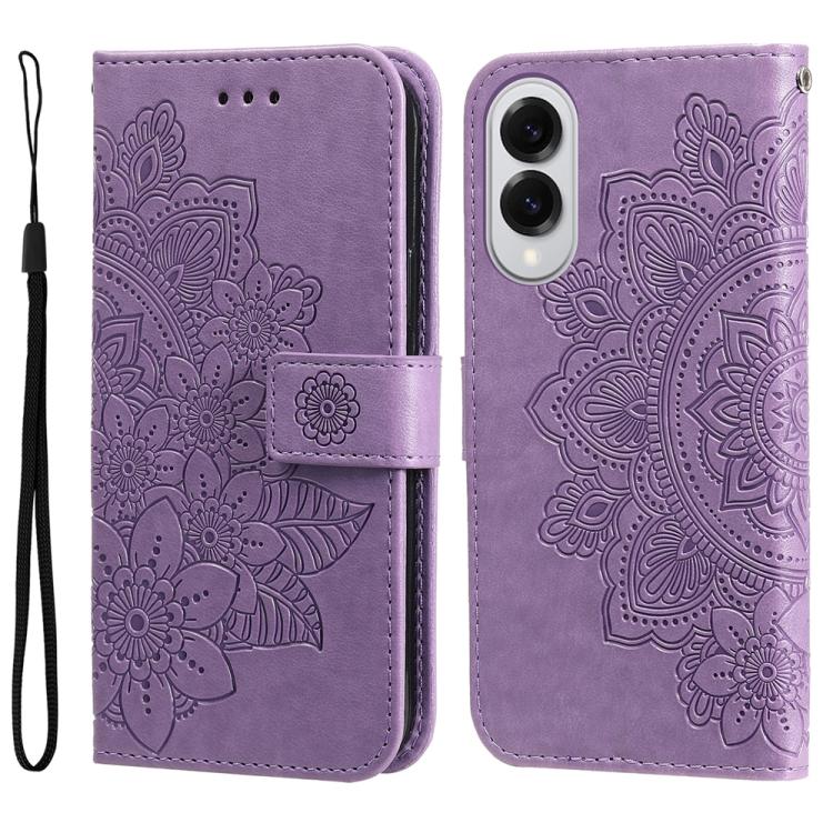 Seven-petal Flowers Embossing Leather Phone Case, For Galaxy S26 5G, For Galaxy S25 Edge 5G, For Galaxy S25 5G, For Galaxy S25+ 5G