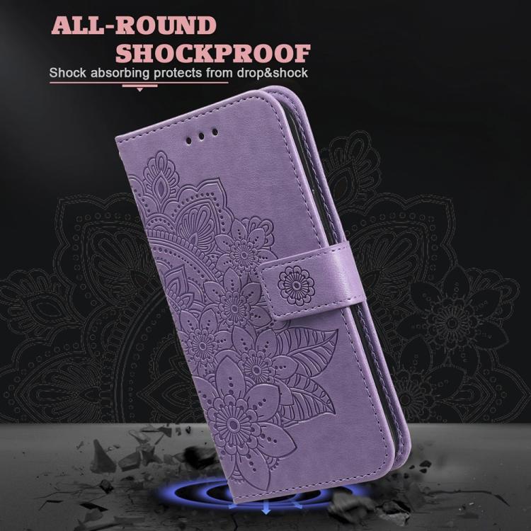 Seven-petal Flowers Embossing Leather Phone Case, For Samsung Galaxy S25 Edge 5G, For Samsung Galaxy S25 5G, For Samsung Galaxy S25+ 5G, For Samsung Galaxy S25 Ultra 5G