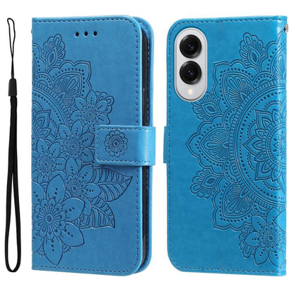 Seven-petal Flowers Embossing Leather Phone Case, For Samsung Galaxy S25 Edge 5G, For Samsung Galaxy S25 5G, For Samsung Galaxy S25+ 5G, For Samsung Galaxy S25 Ultra 5G