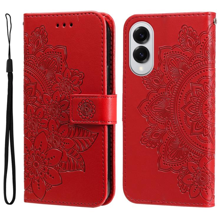Seven-petal Flowers Embossing Leather Phone Case, For Galaxy S26 5G, For Galaxy S25 Edge 5G, For Galaxy S25 5G, For Galaxy S25+ 5G