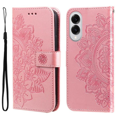 Seven-petal Flowers Embossing Leather Phone Case, For Samsung Galaxy S25 Edge 5G, For Samsung Galaxy S25 5G, For Samsung Galaxy S25+ 5G, For Samsung Galaxy S25 Ultra 5G