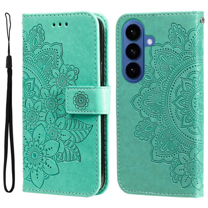 Seven-petal Flowers Embossing Leather Phone Case, For Samsung Galaxy S26+ 5G, For Samsung Galaxy S26 Edge 5G, For Samsung Galaxy S26 Ultra 5G, For Samsung Galaxy S26 5G