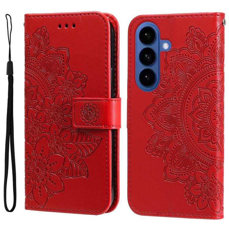 Seven-petal Flowers Embossing Leather Phone Case, For Samsung Galaxy S26+ 5G, For Samsung Galaxy S26 Edge 5G, For Samsung Galaxy S26 Ultra 5G, For Samsung Galaxy S26 5G