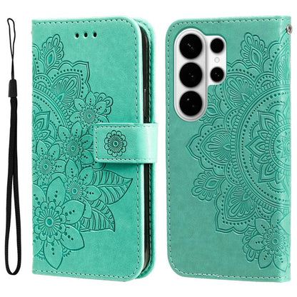 Seven-petal Flowers Embossing Leather Phone Case, For Samsung Galaxy S26+ 5G, For Samsung Galaxy S26 Edge 5G, For Samsung Galaxy S26 Ultra 5G, For Samsung Galaxy S26 5G