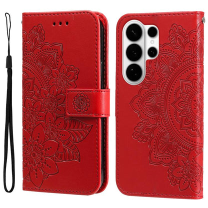 Seven-petal Flowers Embossing Leather Phone Case, For Samsung Galaxy S26+ 5G, For Samsung Galaxy S26 Edge 5G, For Samsung Galaxy S26 Ultra 5G, For Samsung Galaxy S26 5G