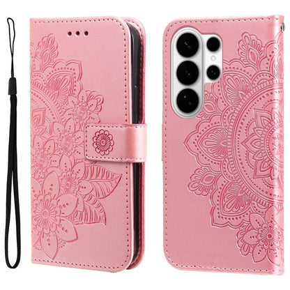 Seven-petal Flowers Embossing Leather Phone Case, For Samsung Galaxy S26+ 5G, For Samsung Galaxy S26 Edge 5G, For Samsung Galaxy S26 Ultra 5G, For Samsung Galaxy S26 5G