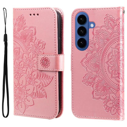 Seven-petal Flowers Embossing Leather Phone Case, For Samsung Galaxy S26+ 5G, For Samsung Galaxy S26 Edge 5G, For Samsung Galaxy S26 Ultra 5G, For Samsung Galaxy S26 5G