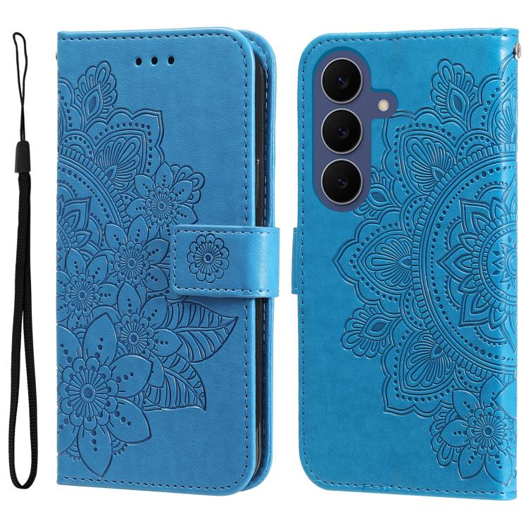 Seven-petal Flowers Embossing Leather Phone Case, For Galaxy S26 FE 5G, For Galaxy S26+ 5G, For Galaxy S26 Edge 5G, For Galaxy S26 Ultra 5G