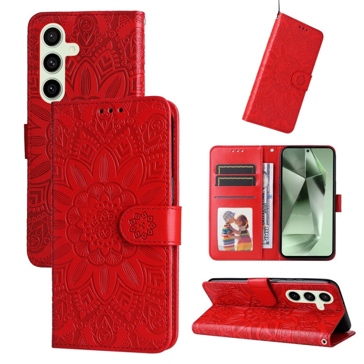Embossed Sunflower Leather Phone Case, For Samsung Galaxy S24 FE 5G