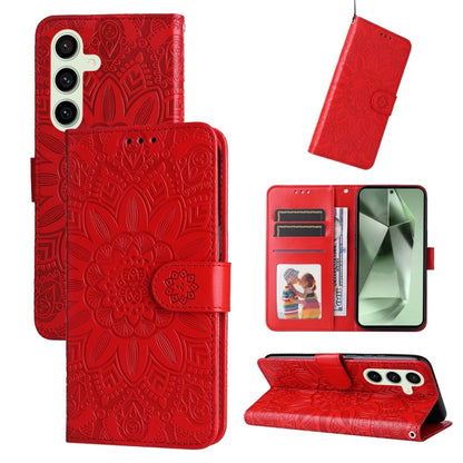 Embossed Sunflower Leather Phone Case, For Samsung Galaxy S24 FE 5G