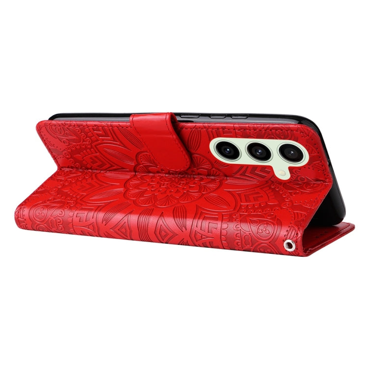 Embossed Sunflower Leather Phone Case, For Samsung Galaxy S24 FE 5G