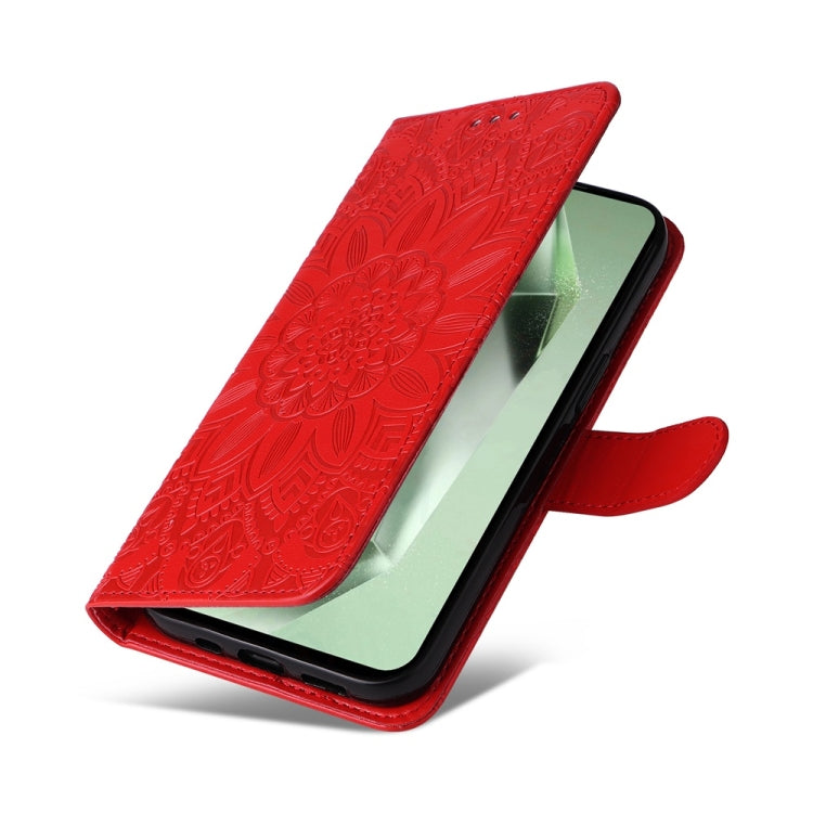 Embossed Sunflower Leather Phone Case, For Samsung Galaxy S24 FE 5G